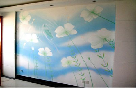  隆安画墙绘怎么画好白云的蓬松感？