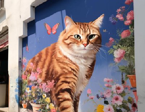  隆安自己绘制有个性的手绘墙