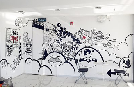  隆安手绘墙并非传统涂鸦。